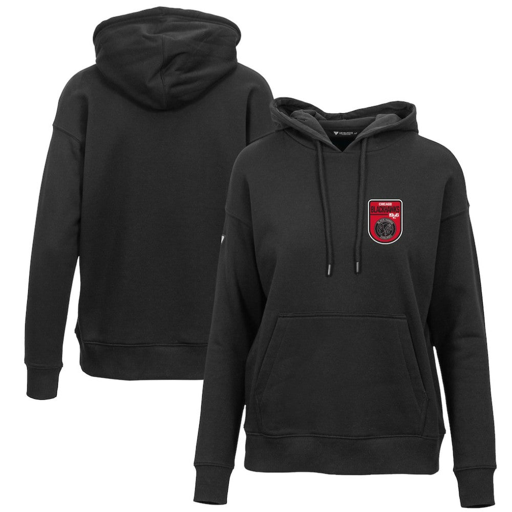 Chicago Blackhawks Levelwear Women's Retro Adorn Pullover Hoodie Black