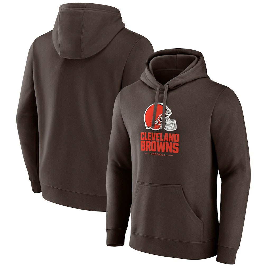Cleveland Browns Team Lockup Pullover Hoodie - Brown discount