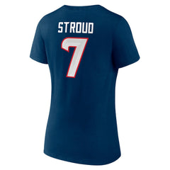 C.J. Stroud Houston Texans Women's Icon Player Name & Number V-Neck T-Shirt - Navy outlet