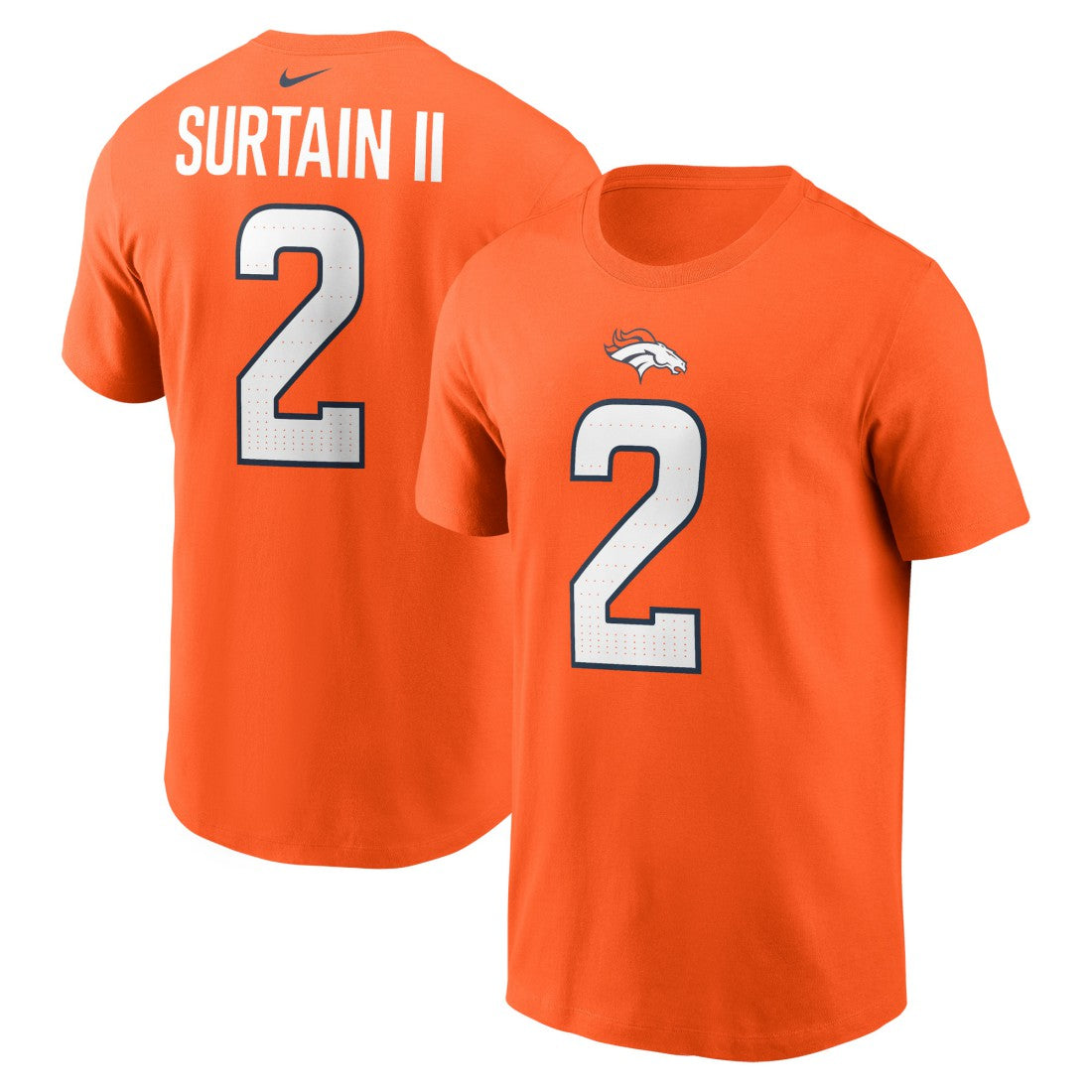 Patrick Surtain II Denver Broncos Name & Number T-Shirt - Orange | Nike for sale