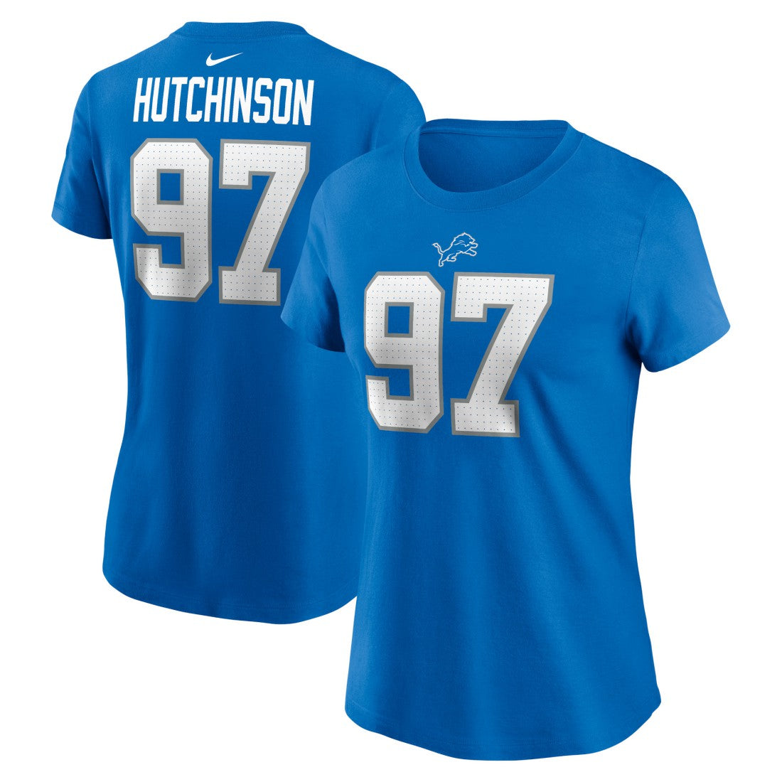 Aidan Hutchinson Detroit Lions Women's Player Name & Number T-Shirt - Blue | Nike for sale