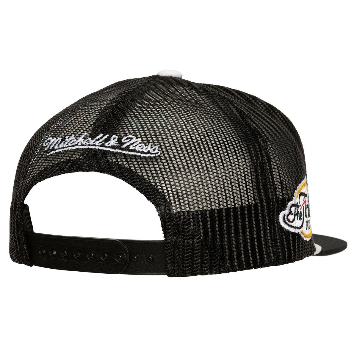 Miami Heat Roper Meshback Trucker Snapback Hat - Black | Mitchell & Ness outlet