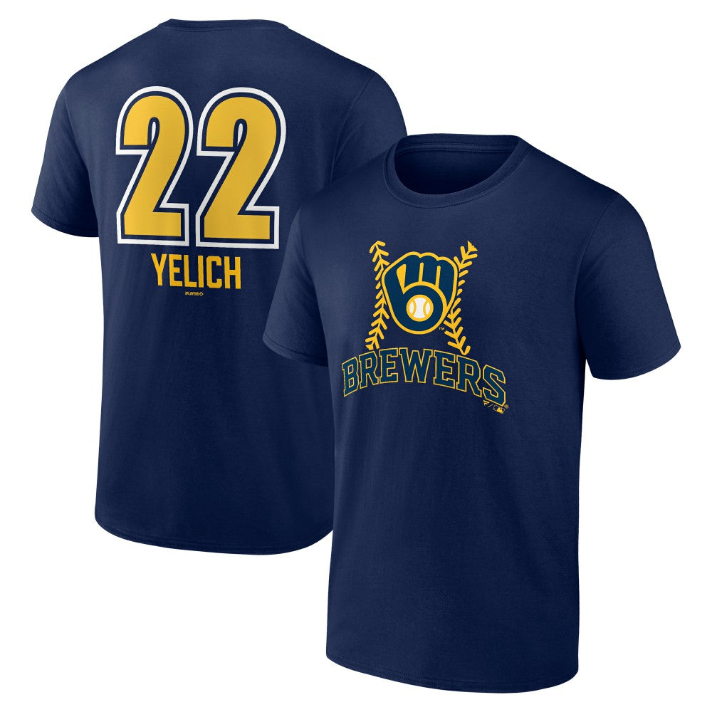 Christian Yelich Milwaukee Brewers Name & Number Fastball T-Shirt - Navy