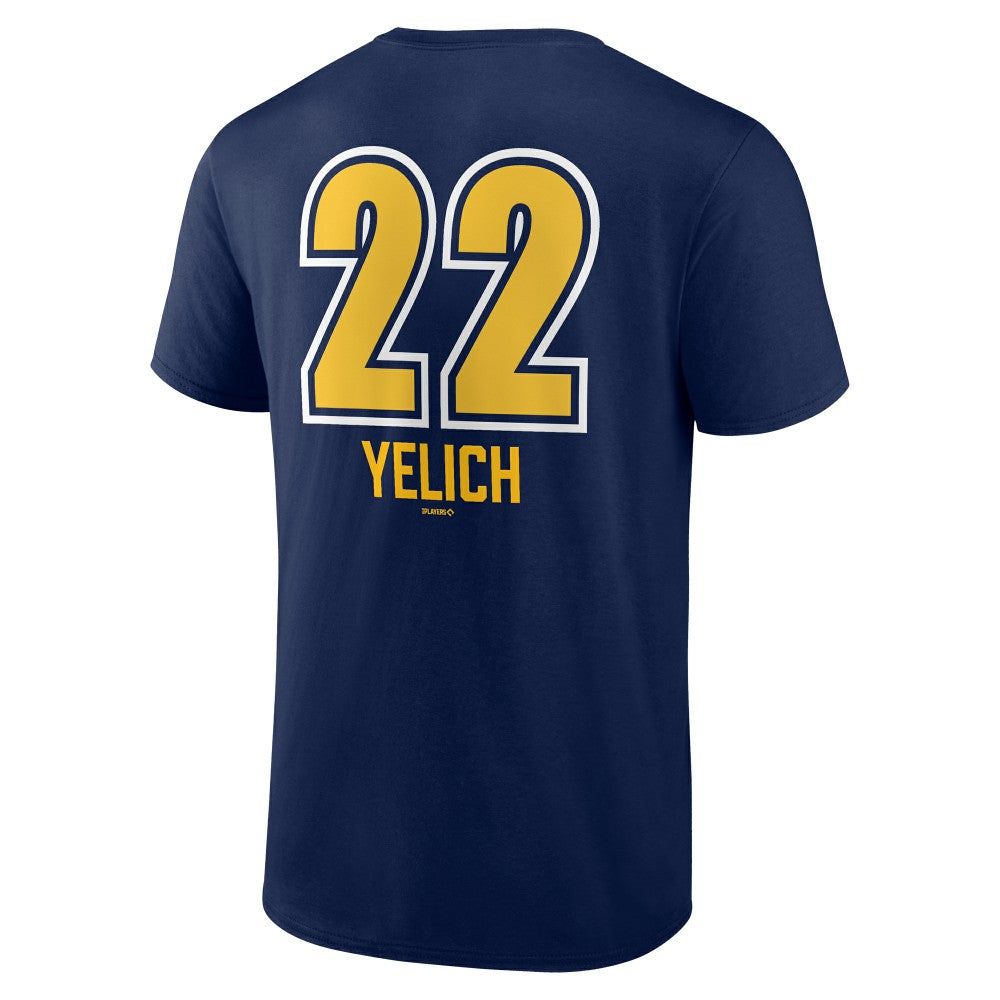Christian Yelich Milwaukee Brewers Name & Number Fastball T-Shirt - Navy