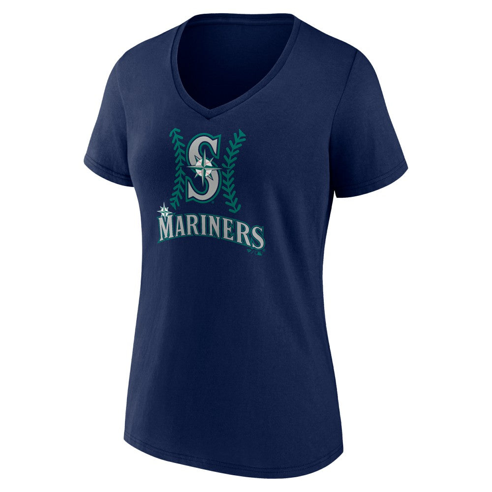 Julio Rodríguez Seattle Mariners Women's Name & Number Fastball V-Neck T-Shirt - Navy