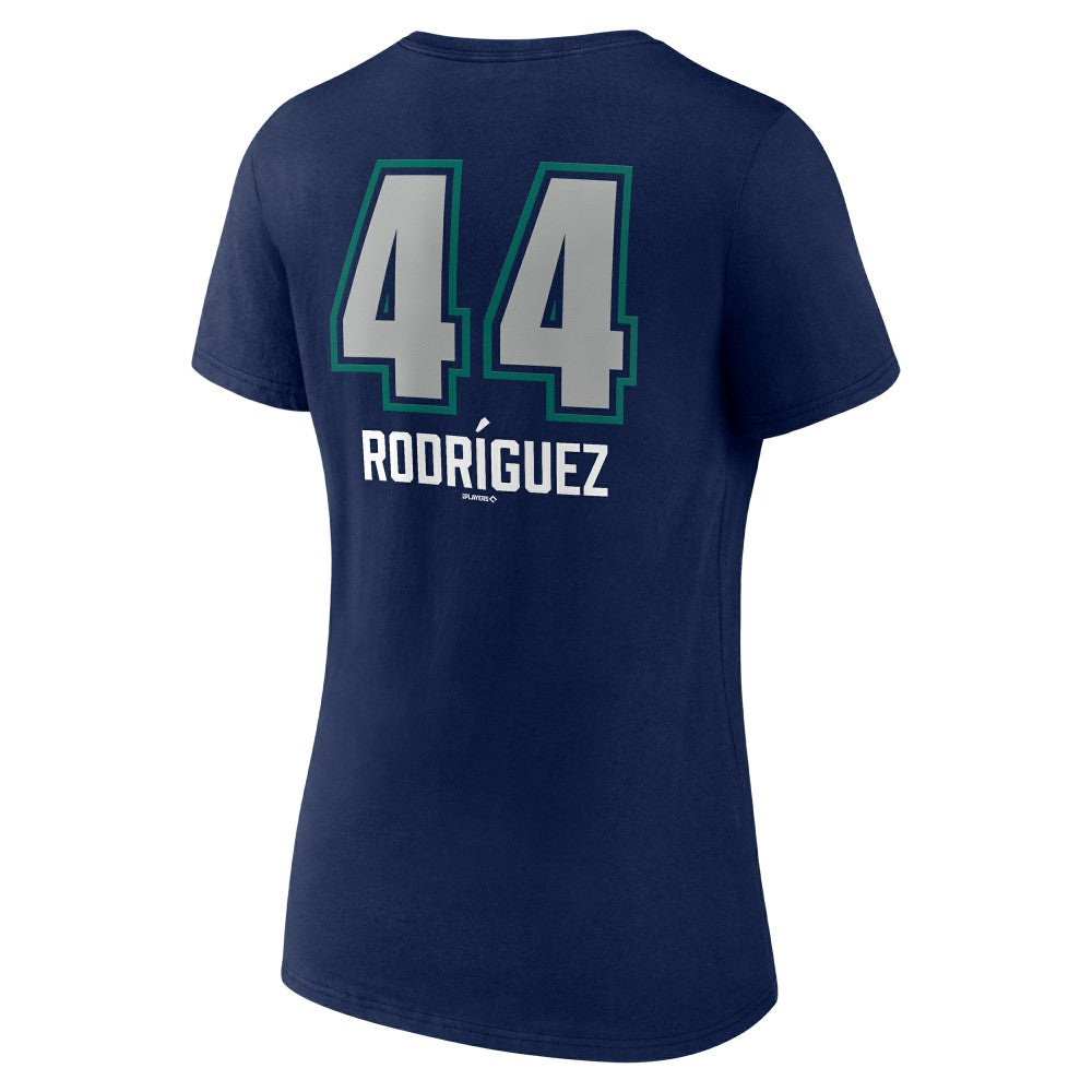Julio Rodríguez Seattle Mariners Women's Name & Number Fastball V-Neck T-Shirt - Navy