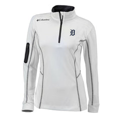 Detroit Tigers Women's Omni-Wick Shotgun Quarter-Zip Pullover Top - White | Columbia