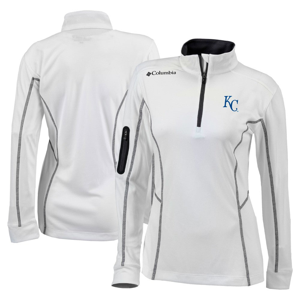 Kansas City Royals Women's Omni-Wick Shotgun Quarter-Zip Pullover Top - White | Columbia