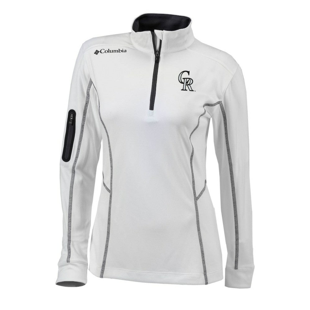 Colorado Rockies Women's Omni-Wick Shotgun Quarter-Zip Pullover Top - White | Columbia
