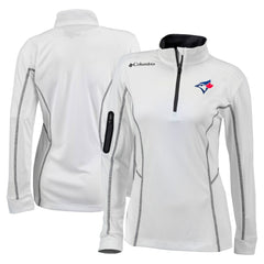Toronto Blue Jays Women's Omni-Wick Shotgun Quarter-Zip Pullover Top - White | Columbia