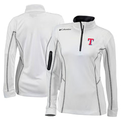 Texas Rangers Women's Omni-Wick Shotgun Quarter-Zip Pullover Top - White | Columbia