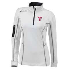 Texas Rangers Women's Omni-Wick Shotgun Quarter-Zip Pullover Top - White | Columbia