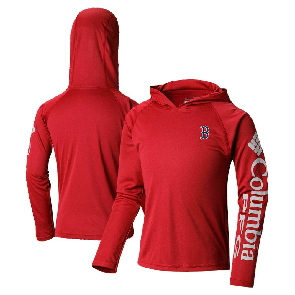 Boston Red Sox Youth Terminal Tackle Long Sleeve Hoodie T-Shirt - Red | Columbia