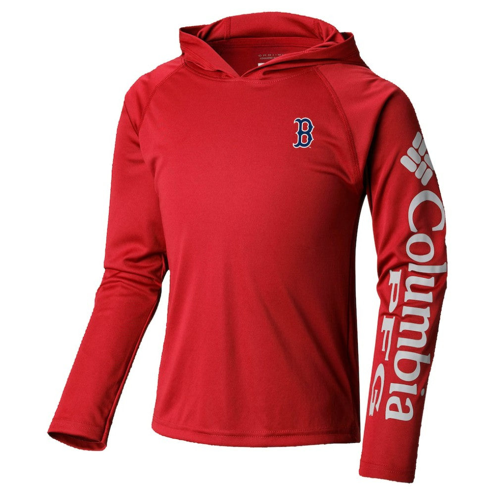 Boston Red Sox Youth Terminal Tackle Long Sleeve Hoodie T-Shirt - Red | Columbia