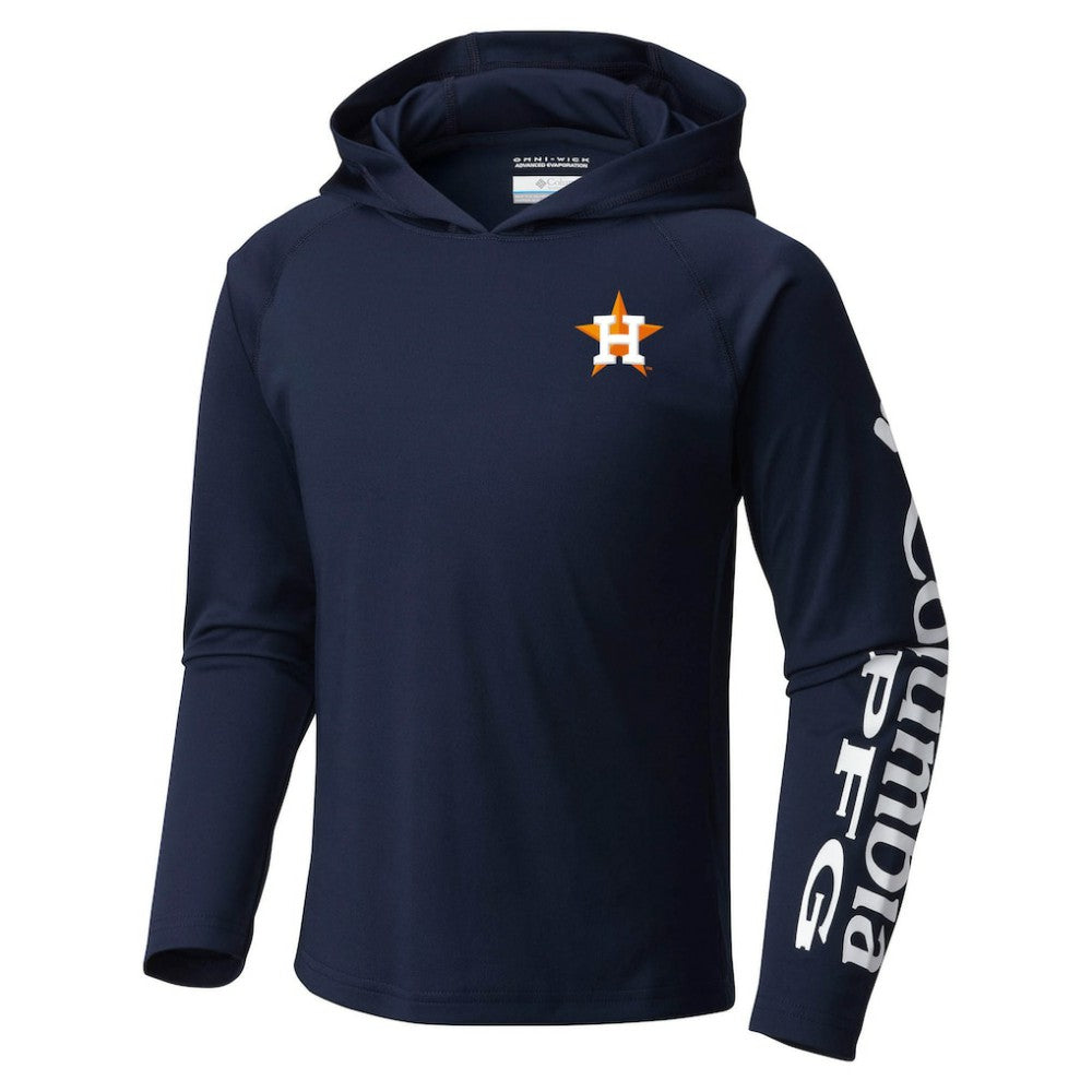 Houston Astros Youth Terminal Tackle Long Sleeve Hoodie T-Shirt - Navy | Columbia