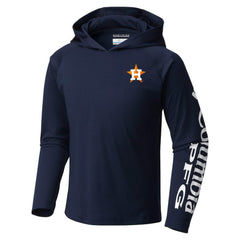 Houston Astros Youth Terminal Tackle Long Sleeve Hoodie T-Shirt - Navy | Columbia