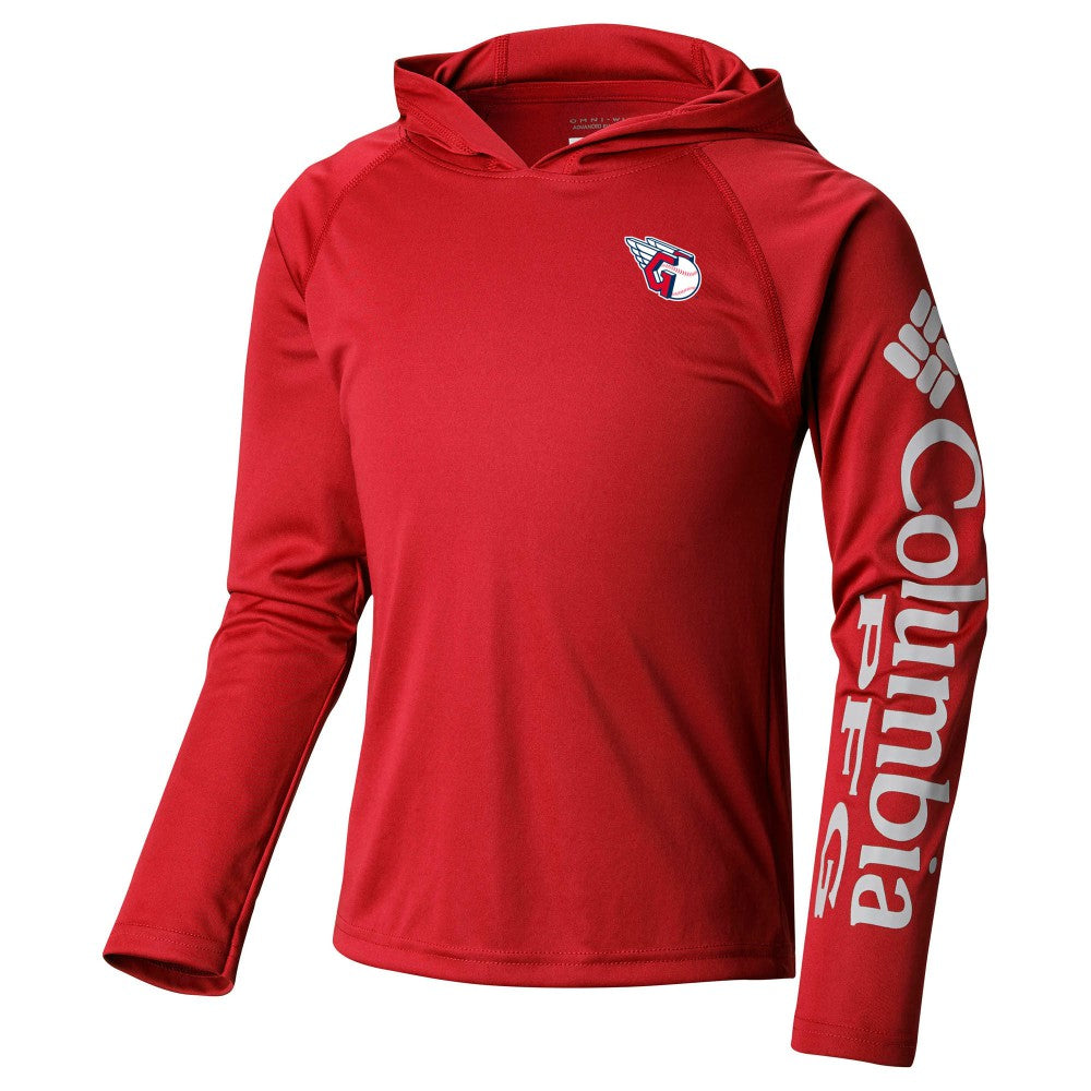 Cleveland Guardians Youth Terminal Tackle Long Sleeve Hoodie T-Shirt - Red | Columbia