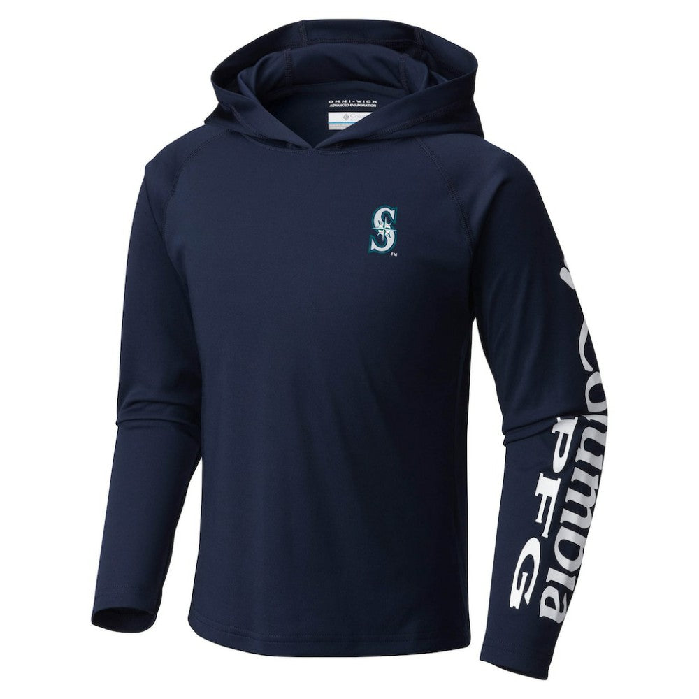 Seattle Mariners Youth Terminal Tackle Long Sleeve Hoodie T-Shirt - Navy | Columbia