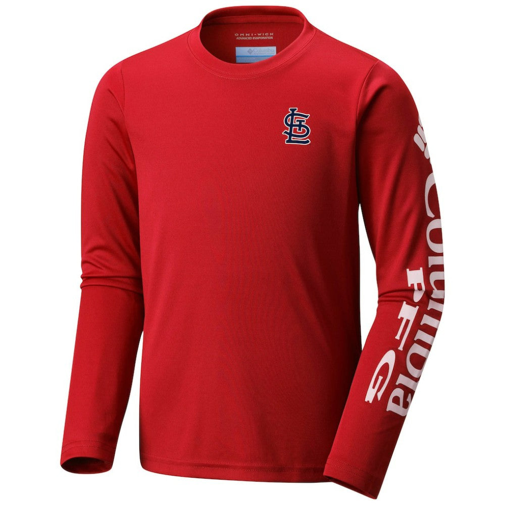 St. Louis Cardinals Youth Terminal Tackle Long Sleeve T-Shirt - Red | Columbia