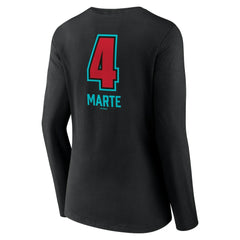 Ketel Marte Arizona Diamondbacks Women's Name & Number Fastball V-Neck Long Sleeve T-Shirt - Black