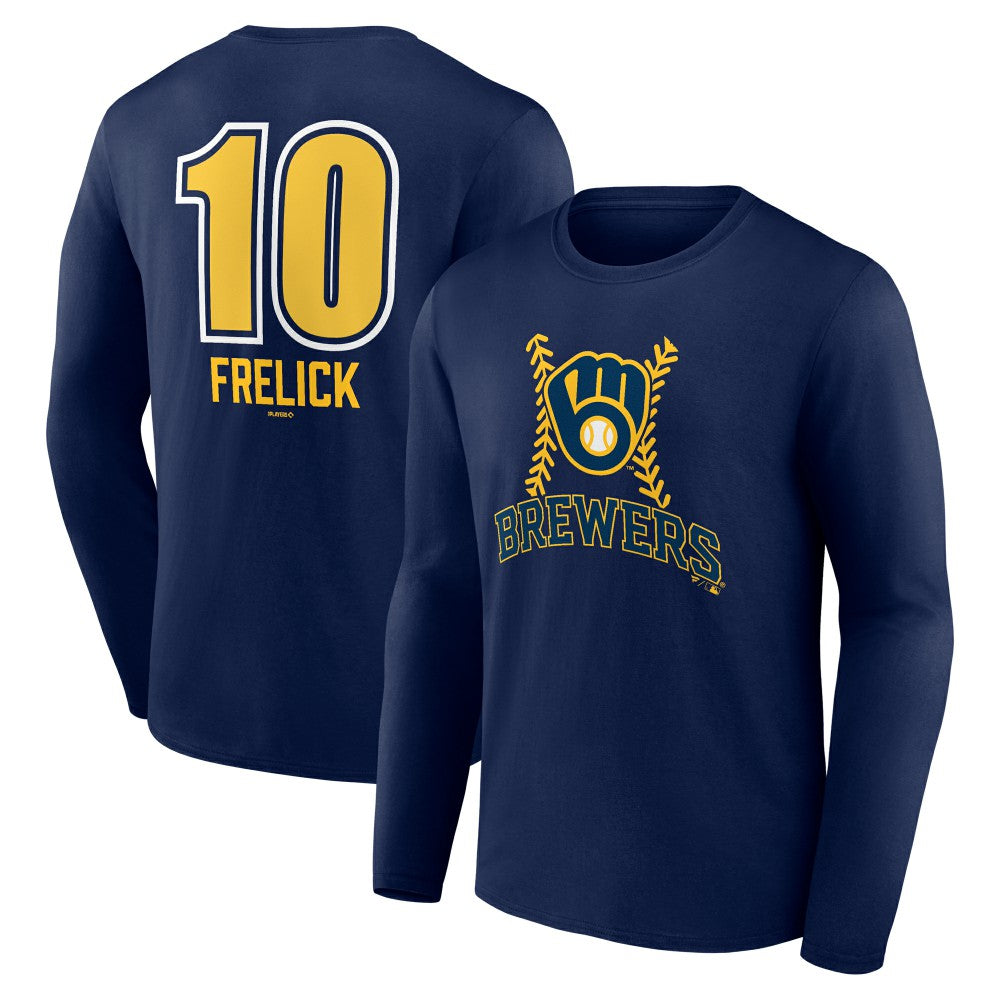 Sal Frelick Milwaukee Brewers Name & Number Fastball Long Sleeve T-Shirt - Navy