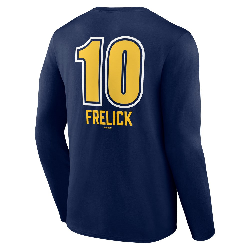 Sal Frelick Milwaukee Brewers Name & Number Fastball Long Sleeve T-Shirt - Navy