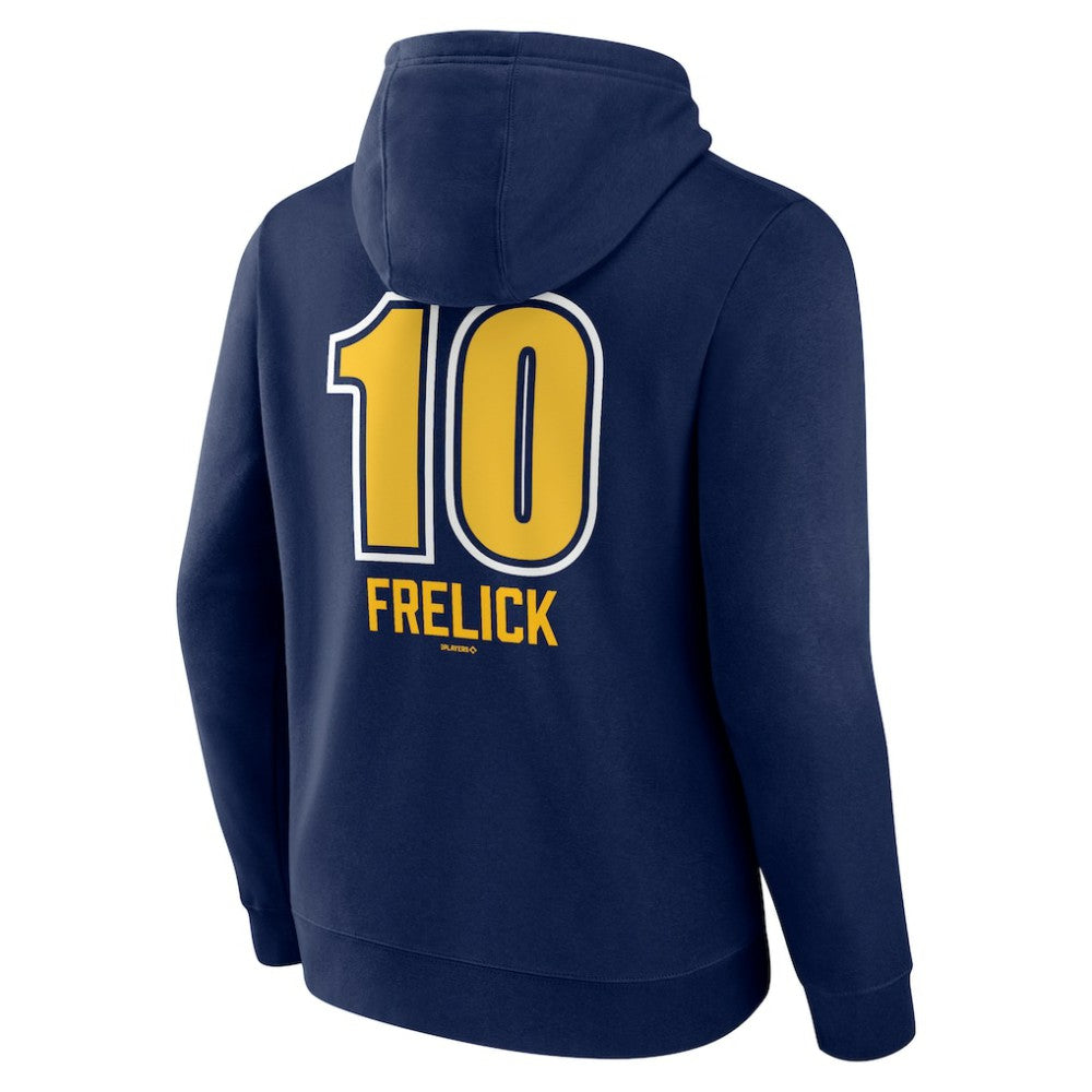 Sal Frelick Milwaukee Brewers Name & Number Fastball Pullover Hoodie - Navy