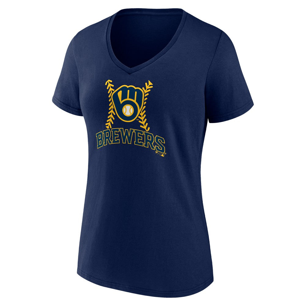 Sal Frelick Milwaukee Brewers Women's Name & Number Fastball V-Neck T-Shirt - Navy