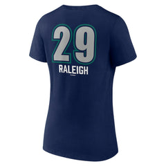 Cal Raleigh Seattle Mariners Women's Name & Number Fastball V-Neck T-Shirt - Navy