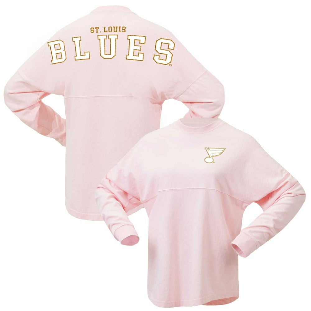 St. Louis Blues Fanatics Women's Spirit Jersey Long Sleeve T-Shirt Pink