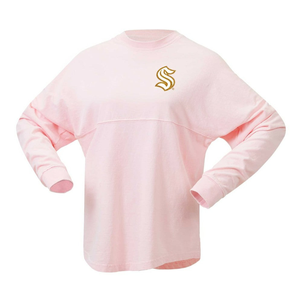 Seattle Kraken Fanatics Women's Spirit Jersey Long Sleeve T-Shirt Pink