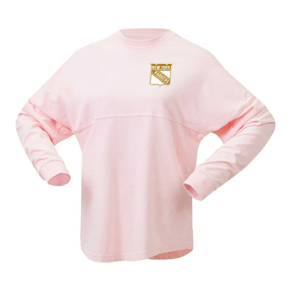 New York Rangers Fanatics Women's Spirit Jersey Long Sleeve T-Shirt Pink