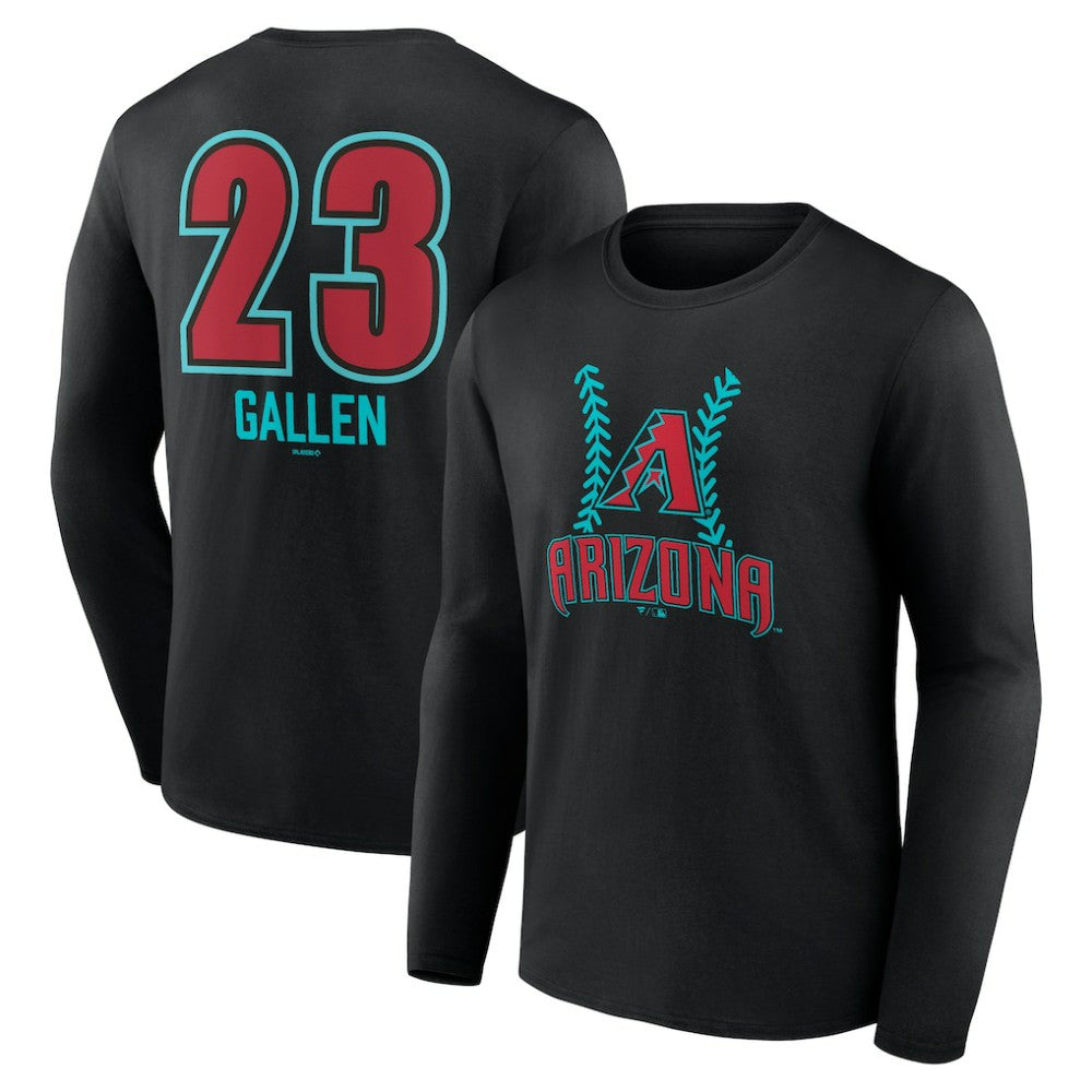 Zac Gallen Arizona Diamondbacks Name & Number Fastball Long Sleeve T-Shirt - Black