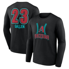 Zac Gallen Arizona Diamondbacks Name & Number Fastball Long Sleeve T-Shirt - Black
