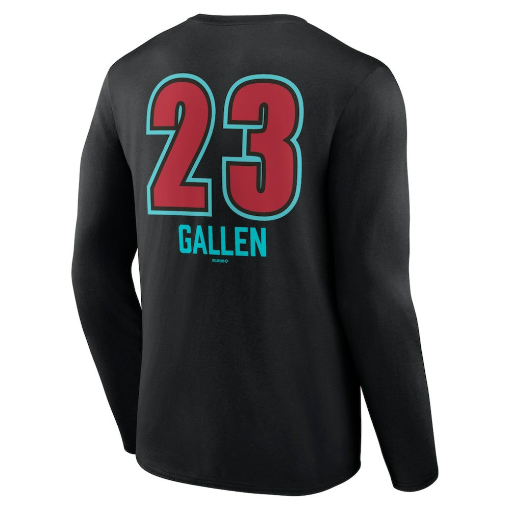 Zac Gallen Arizona Diamondbacks Name & Number Fastball Long Sleeve T-Shirt - Black