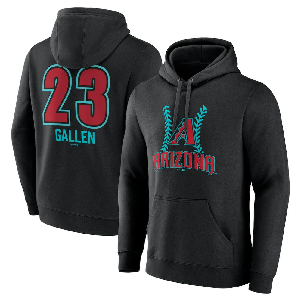 Zac Gallen Arizona Diamondbacks Name & Number Fastball Pullover Hoodie - Black