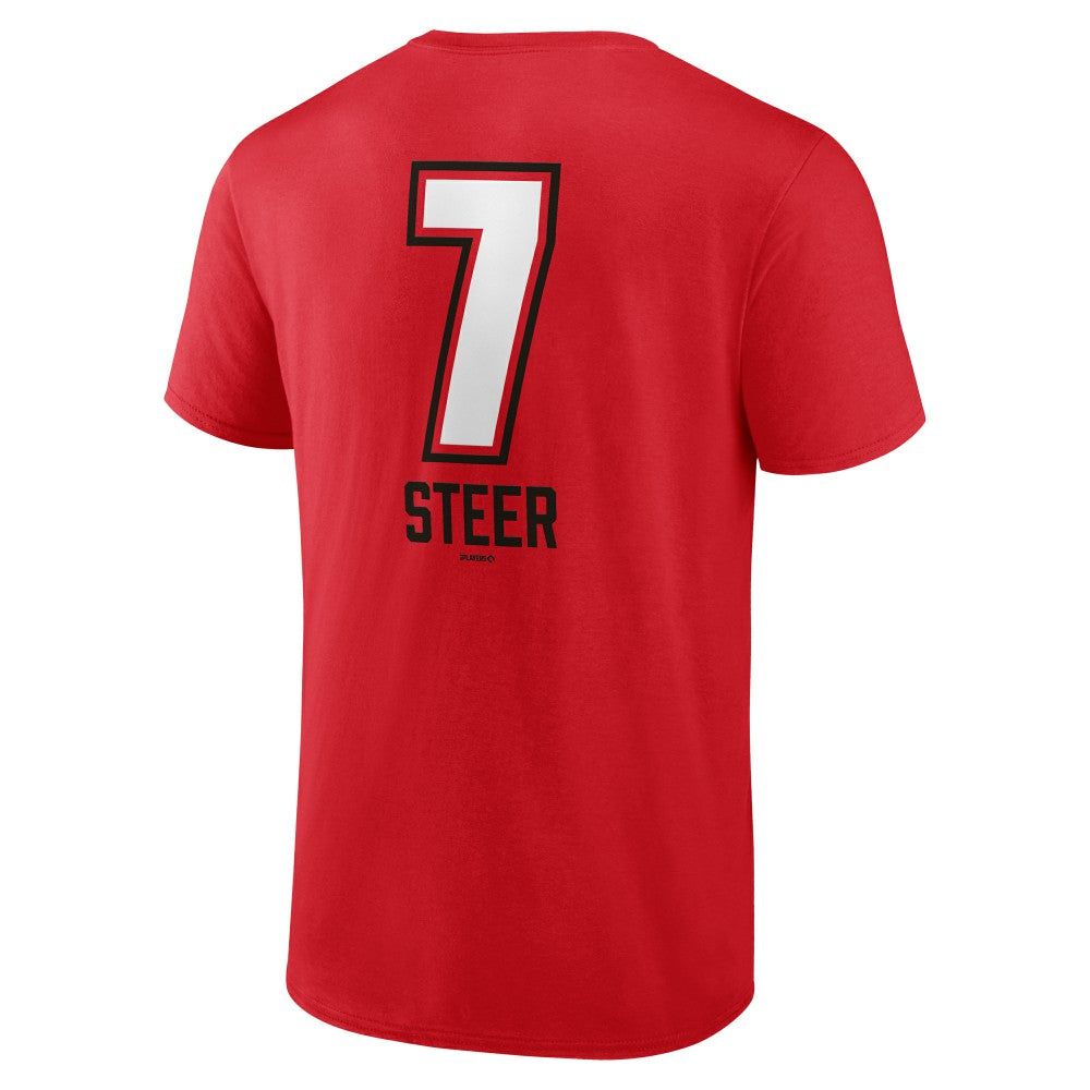 Spencer Steer Cincinnati Reds Name & Number Fastball T-Shirt - Red