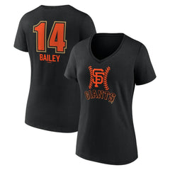 Patrick Bailey San Francisco Giants Women's Name & Number Fastball V-Neck T-Shirt - Black