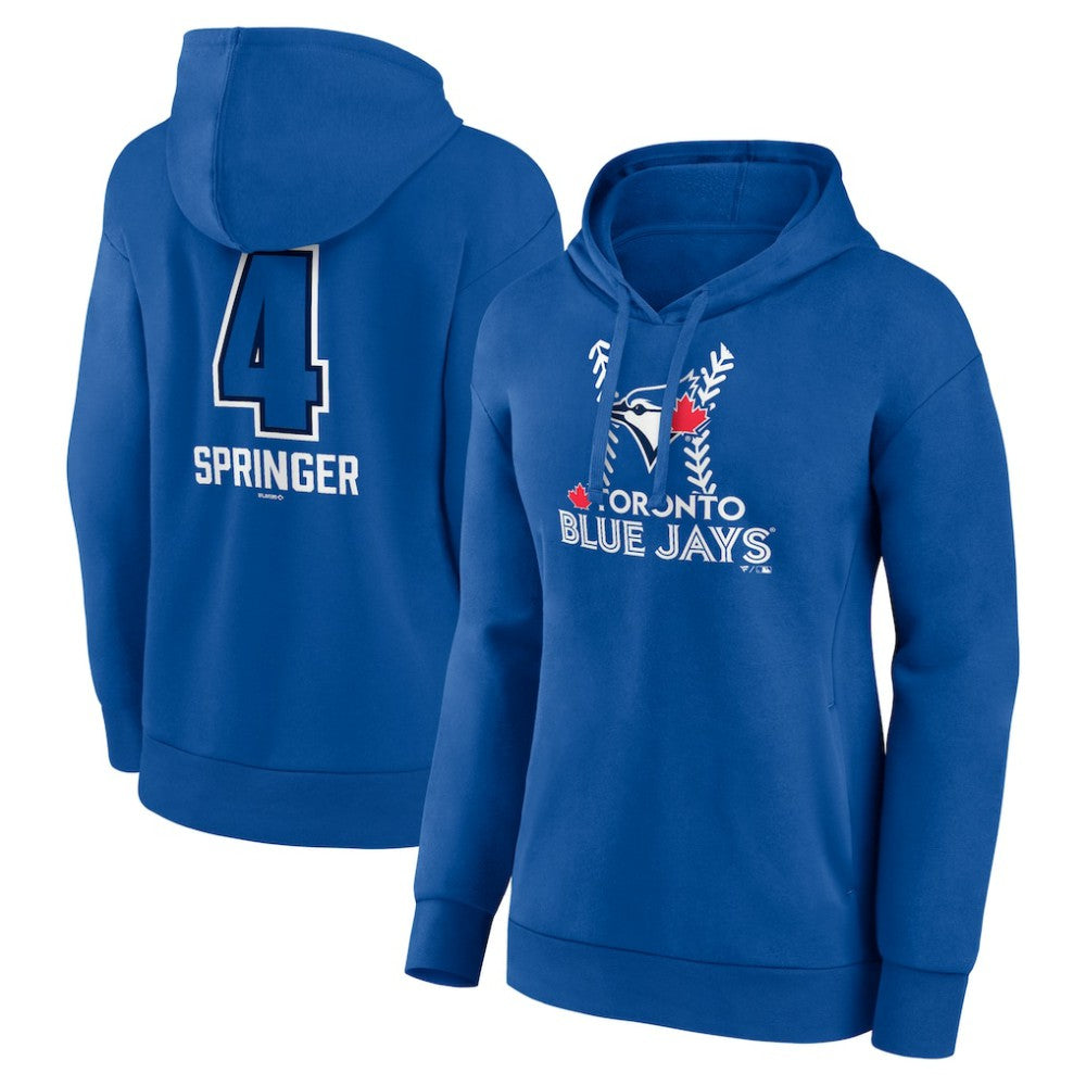 George Springer Toronto Blue Jays Women's Name & Number Fastball Pullover Hoodie - Royal
