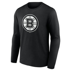 Boston Bruins Personalized Name & Number Monochrome Long Sleeve T-Shirt Black