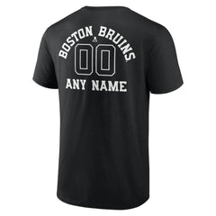 Boston Bruins Personalized Name & Number Monochrome T-Shirt Black