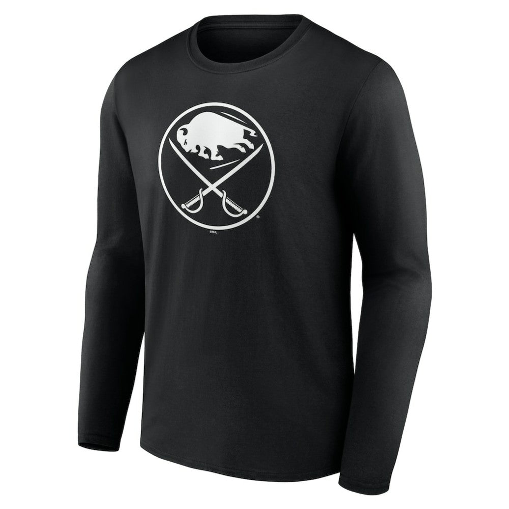 Buffalo Sabres Personalized Name & Number Monochrome Long Sleeve T-Shirt Black