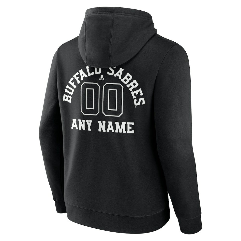 Buffalo Sabres Personalized Name & Number Monochrome Pullover Hoodie Black