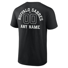 Buffalo Sabres Personalized Name & Number Monochrome T-Shirt Black
