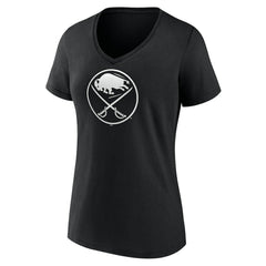 Buffalo Sabres Women's Personalized Name & Number Monochrome V-Neck T-Shirt Black