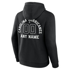 Carolina Hurricanes Personalized Name & Number Monochrome Pullover Hoodie Black