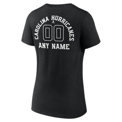 Carolina Hurricanes Women's Personalized Name & Number Monochrome V-Neck T-Shirt Black