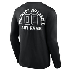 Colorado Avalanche Personalized Name & Number Monochrome Long Sleeve T-Shirt Black