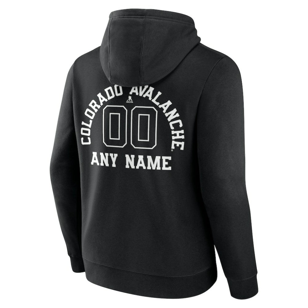 Colorado Avalanche Personalized Name & Number Monochrome Pullover Hoodie Black