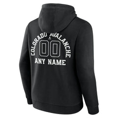 Colorado Avalanche Personalized Name & Number Monochrome Pullover Hoodie Black